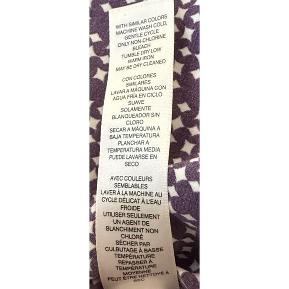 Chico's 3XL Purple Dot Print Blouse Button Down Long Sleeve Minimalist Fall Chic - Picture 4 of 13